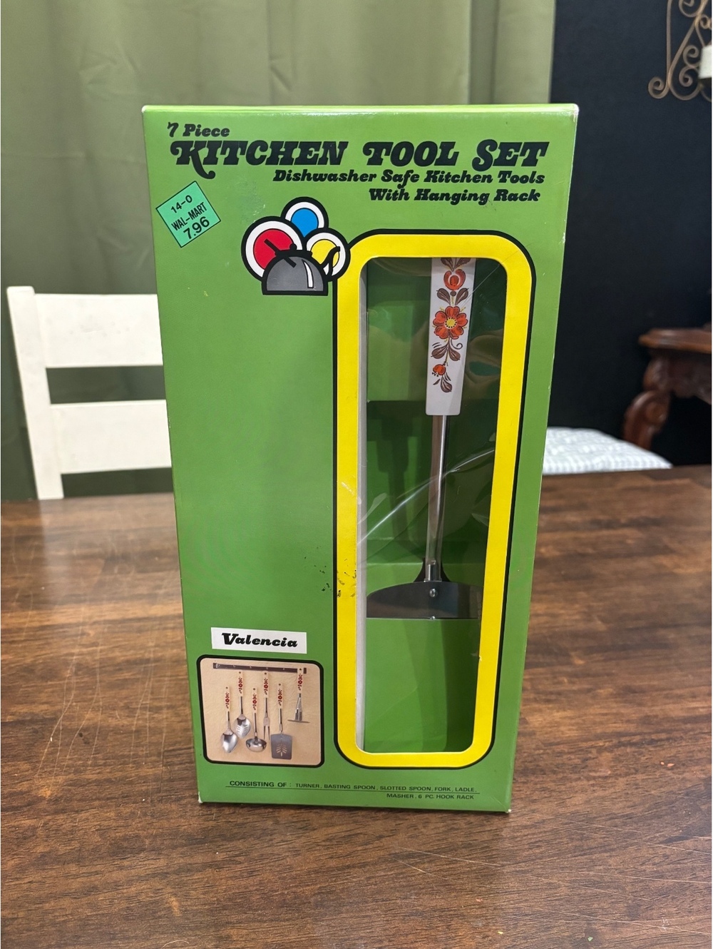 Vintage MCM 7 Pc Kitchen Tool Set "Valencia" Poppy Floral Pattern New In Box